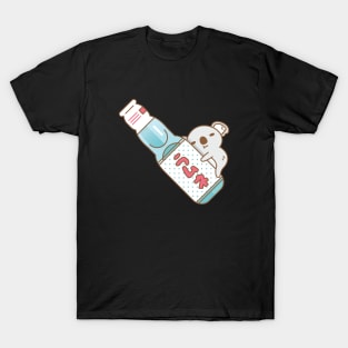 Baby koala with ramune japanese soda Sticker T-Shirt